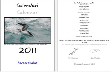 2011 birding calendar from Catalonia