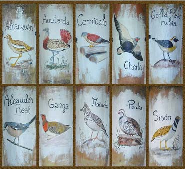 Bird tiles at Rincón del Cierzo