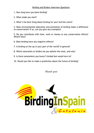 Birders and birding survey