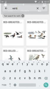 Collins Bird Guide App search feature