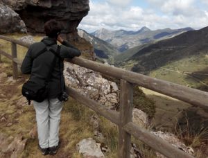 Kath admiring the scenery in Asturias
