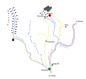 From Gistaín to Aínsa: Revilla Itinerary Map