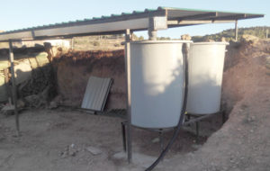 The rain roof and water tanks