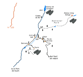 Aigüestortes National Park West Itinerary Map