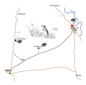 Belchite Steppes Itinerary Map