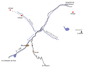 Benasque, Estós Itinerary Map