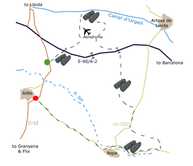 Alfés Itinerary Map 