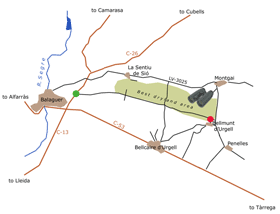 Alfés Itinerary Map 