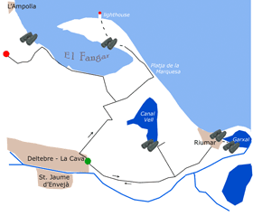 The Ebro Delta North Itinerary Map