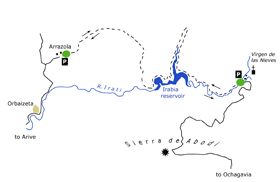 Selva de Iratí and Ori Itinerary Map