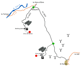 The Massifs of Cardó and Boix Itinerary Map 