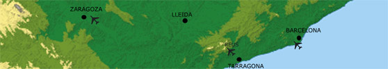 NE Spain Airpots Map